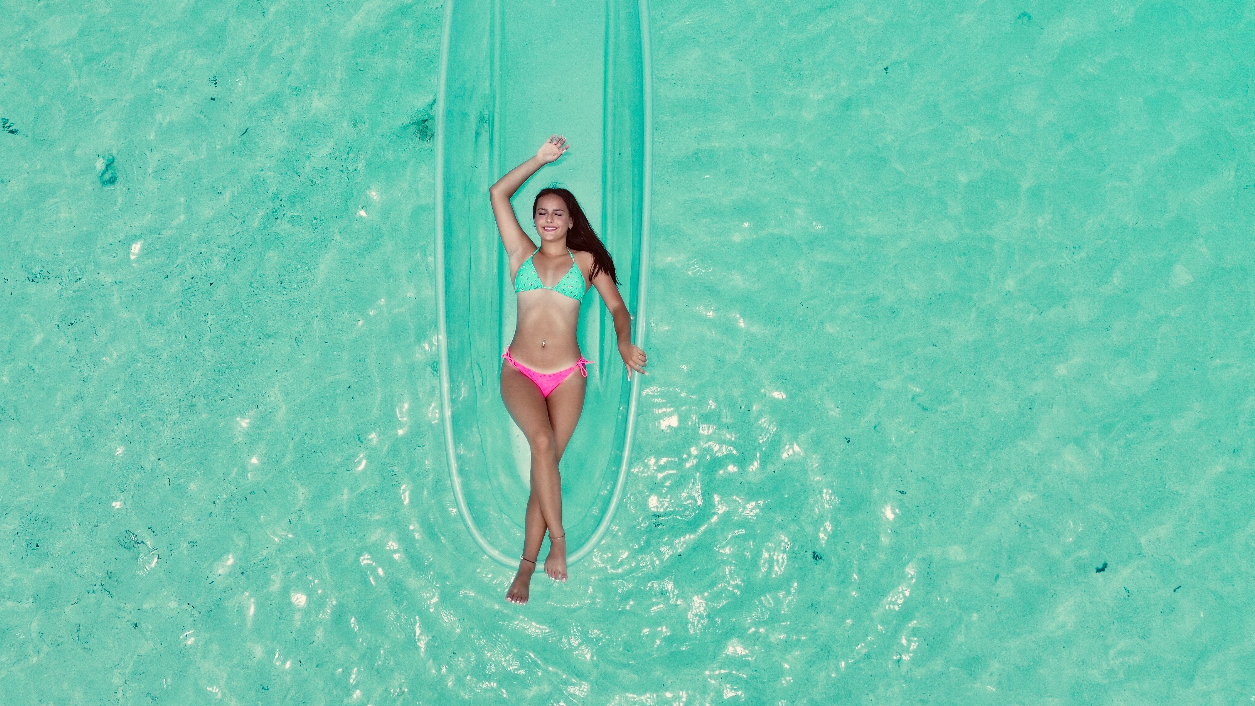 Aerial paddleboard photo shoot