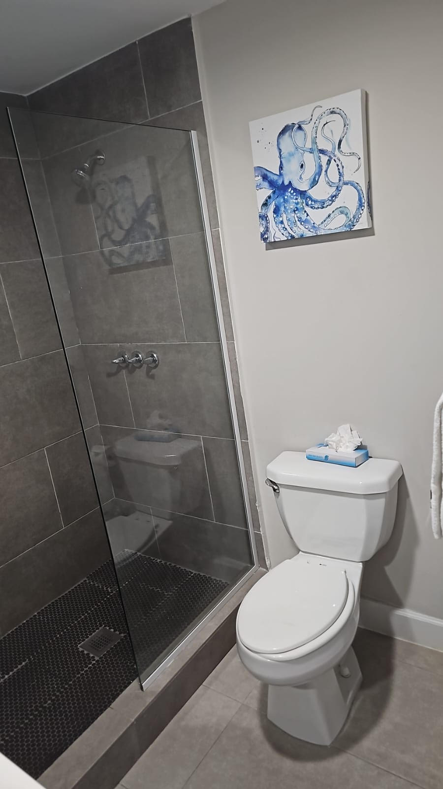 Pool view with den bathroom